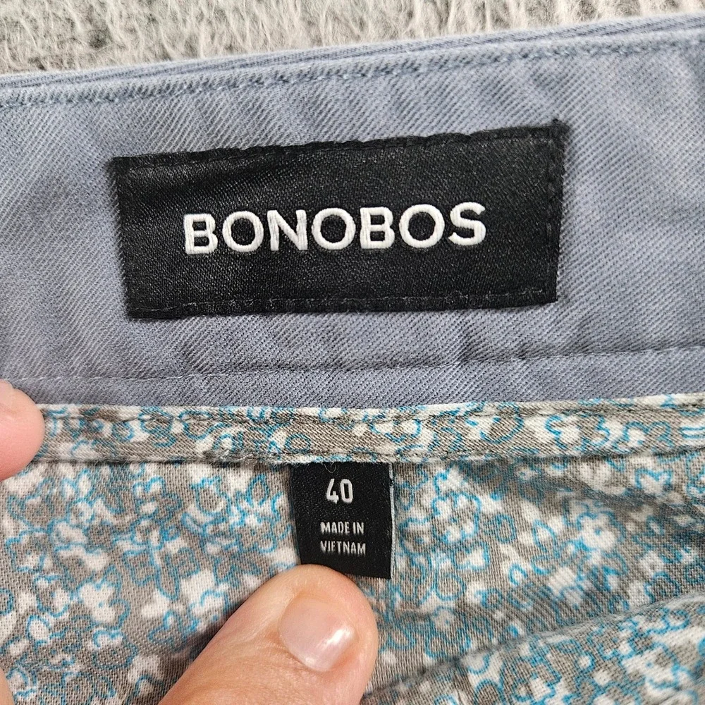 Bonobos Washed Chino Shorts Mens 40 Blue Grey 11 Inseam Stretch Cotton Twill